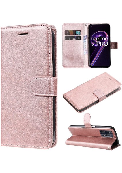 Realme 9 Pro Klasik Düz Renk Için Flip Case ile Yüksek Kaliteli Deri (Yurt Dışından)