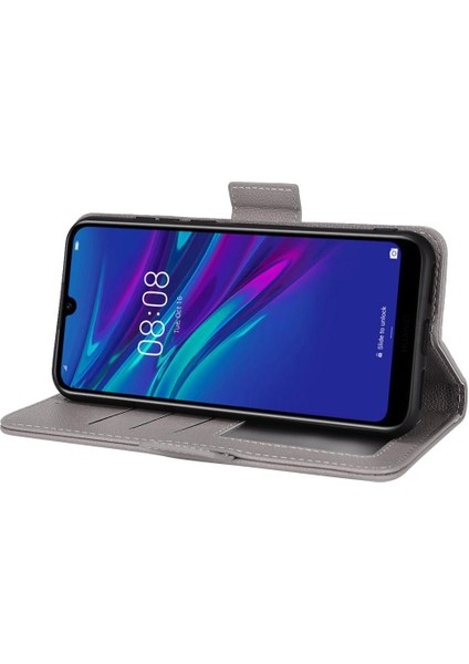 Huawei Y6 Için Kılıf 2019 Yan Toka Pu Deri Cüzdan Kart Yuvaları Tutucu (Yurt Dışından)