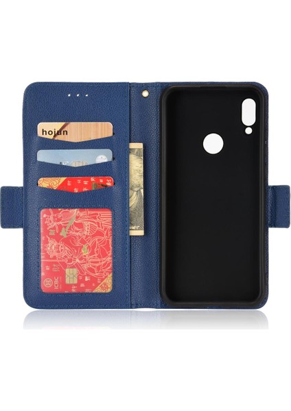 Huawei Y6 Için Kılıf 2019 Yan Toka Pu Deri Cüzdan Kart Yuvaları Tutucu (Yurt Dışından)
