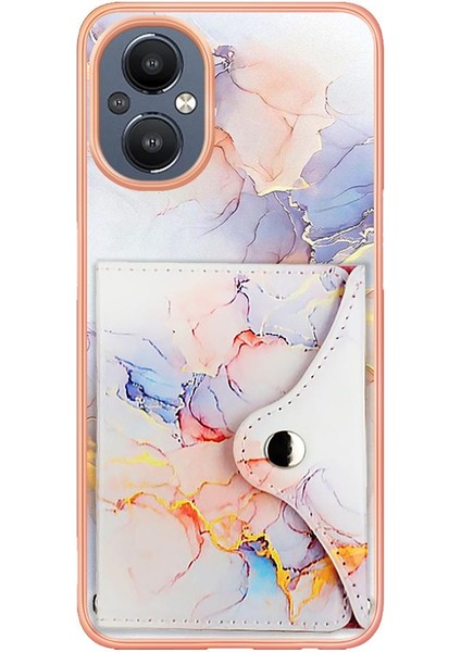 Oneplus Nord N20 5g Ince Cüzdan Mermer Yumuşak Tpu Tampon Kart Yuvaları Için Kılıf (Yurt Dışından)