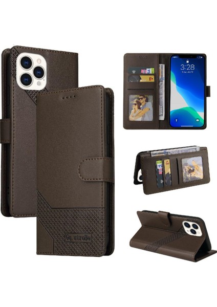 Iphone 13 Için Flip Case Pro Max Iki Kart Yuvaları Kickstand Premium Deri (Yurt Dışından)