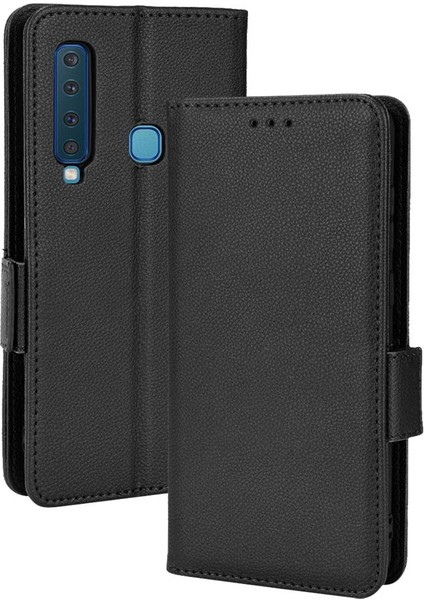 Samsung Galaxy A9 2018 Pu Deri Manyetik Kart Yuvaları Tutucu Yan (Yurt Dışından)