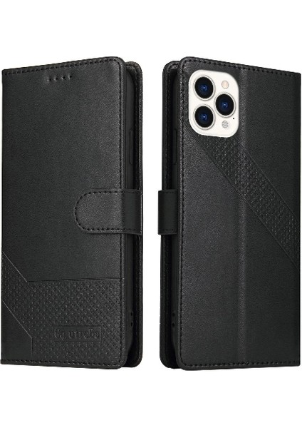 Iphone 13 Için Flip Case Pro Üç Kart Yuvaları Kickstand Premium Deri (Yurt Dışından)