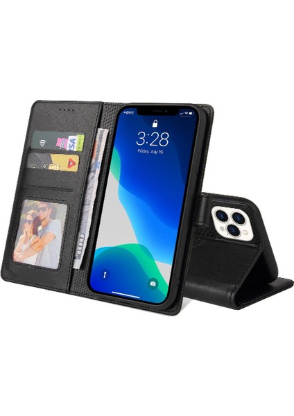 Iphone 13 Için Flip Case Pro Üç Kart Yuvaları Kickstand Premium Deri (Yurt Dışından) indirimleri