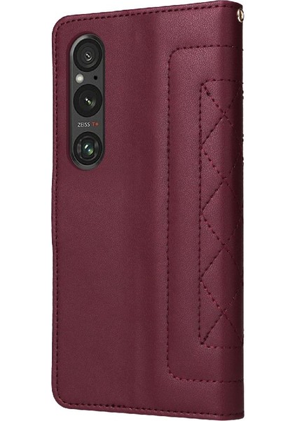 Sony Xperia 1 V Için Flip Case Deri Kılıf Kapak Çevirin Cüzdan Basit (Yurt Dışından)