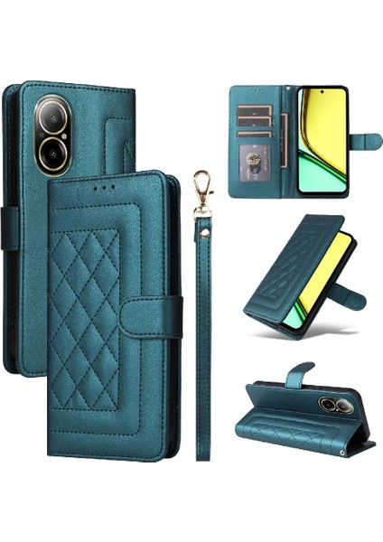Realme C67 4g Darbeye Dayanıklı Basit Iş Cüzdan Deri Için Flip Case (Yurt Dışından)