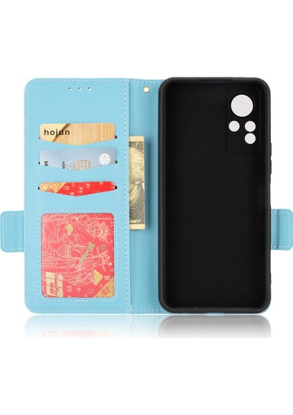 Infinix Not 12 Için Kılıf Cüzdan Pu Deri Manyetik Kart Yuvaları Tutucu Yan (Yurt Dışından)