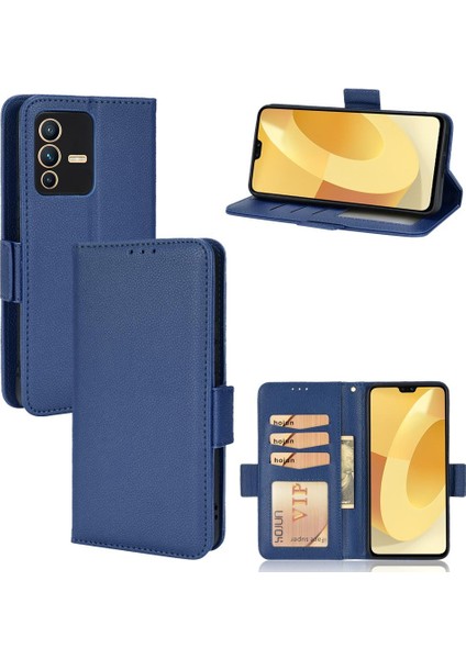 Vivo V23 5g Için Kılıf Manyetik Pu Deri Cüzdan Kart Yuvaları Tutucu Yan (Yurt Dışından)