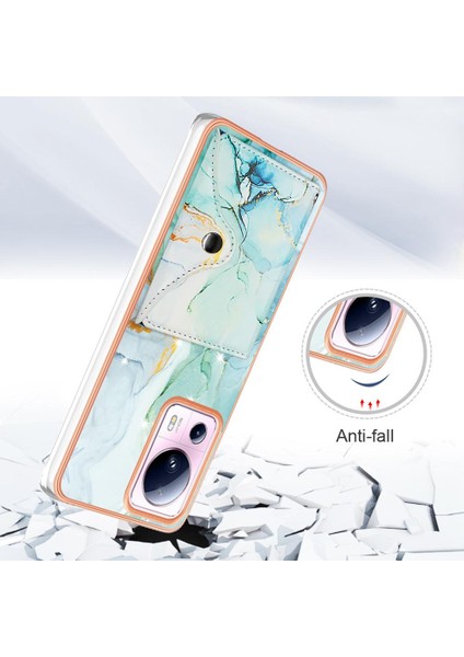 Xiaomi 13 Lite 5g Kart Yuvaları Mermer Yumuşak Tpu Tampon Ince Cüzdan (Yurt Dışından)