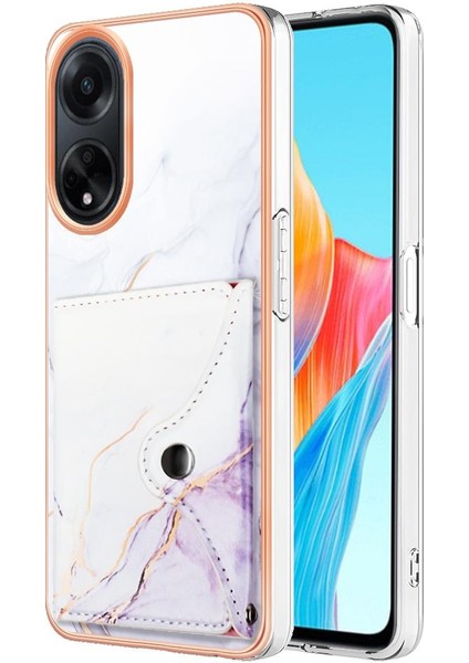 Oppo A98 Kart Yuvaları Için Kılıf Yumuşak Tpu Tampon Mermer Ince Cüzdan (Yurt Dışından)