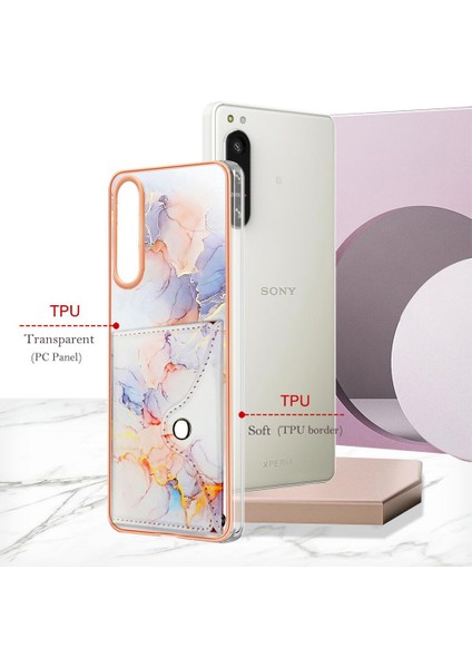 Sony Xperia 5 Iv Kart Yuvaları Için Kılıf Ince Cüzdan Yumuşak Tpu Tampon Mermer (Yurt Dışından) indirimleri
