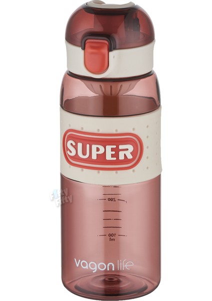 600 ml Rahat Içim Pipetsiz Kulplu Kaydırmaz Gövde Su Matarası