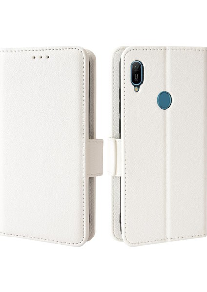 Huawei Y6 Için Kılıf 2019 Yan Toka Pu Deri Cüzdan Kart Yuvaları Tutucu (Yurt Dışından)