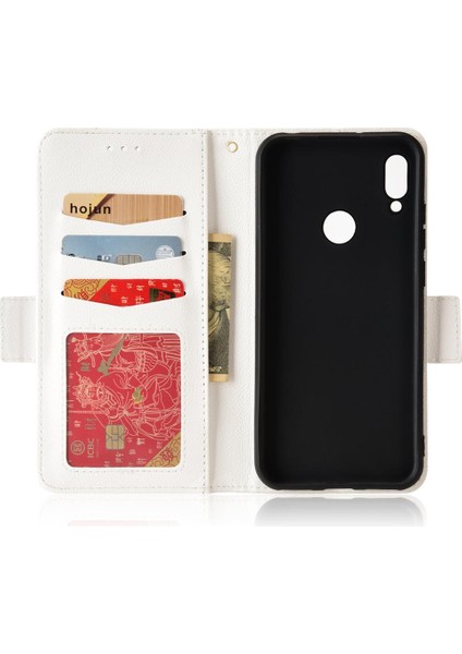 Huawei Y6 Için Kılıf 2019 Yan Toka Pu Deri Cüzdan Kart Yuvaları Tutucu (Yurt Dışından)