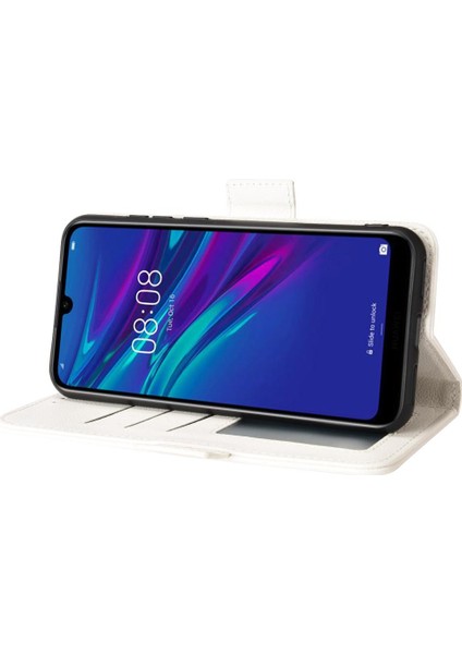 Huawei Y6 Için Kılıf 2019 Yan Toka Pu Deri Cüzdan Kart Yuvaları Tutucu (Yurt Dışından)