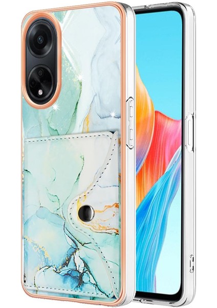 Oppo A98 Kart Yuvaları Için Kılıf Yumuşak Tpu Tampon Mermer Ince Cüzdan (Yurt Dışından)
