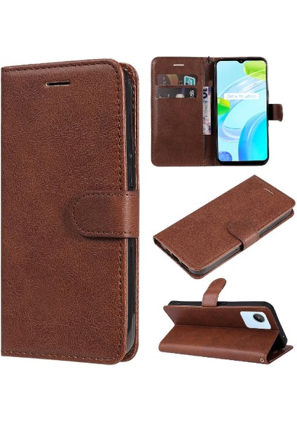 Realme Narzo 50I Prime Yüksek Kalite Deri Klasik Katı Için Flip Case (Yurt Dışından) fırsatları