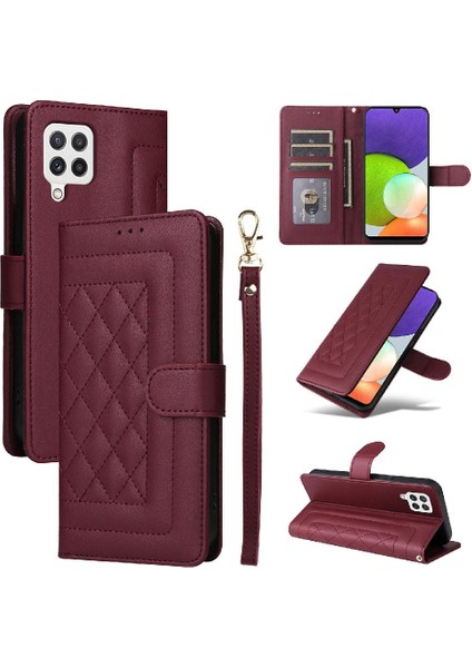 Samsung Galaxy A22 4g Için Flip Case Basit Iş Kapak Deri (Yurt Dışından)