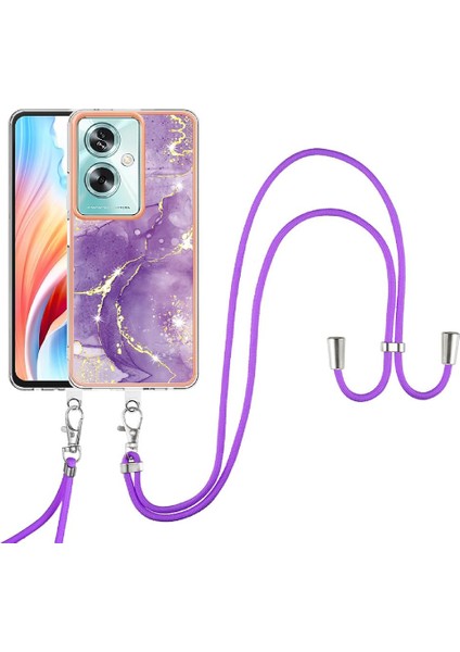 Oppo A2 5g Için Kılıf Anti-Scratch Yumuşak Tampon Crossbody Kordon Askısı Mermer (Yurt Dışından)