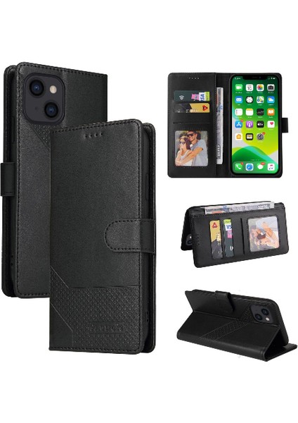 Iphone 14 Için Flip Case Artı Premium Deri Iki Kart Yuvaları Kickstand (Yurt Dışından)