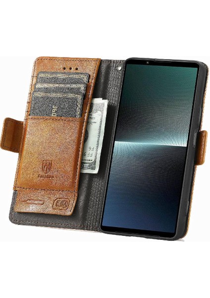 Sony Xperia 1 V Çok Renkli Ekleme Iş Çoklu Kart Için Flip Case (Yurt Dışından)