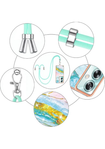 Oppo A79 5g Tampon Anti-Çizik Yumuşak Mermer Crossbody Kordon Için Kılıf (Yurt Dışından) modelleri