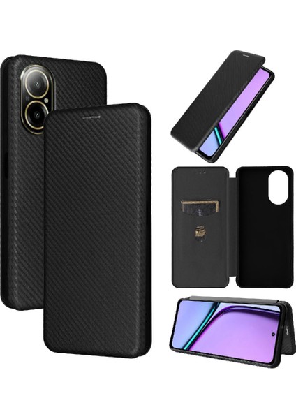 Realme C67 4g Deri Folio Flip Case Için Kılıf Kart ile Tam Koruma (Yurt Dışından)