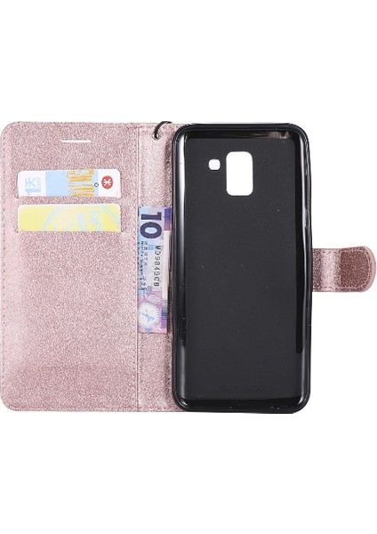 Kart Yuvası ile Samsung Galaxy J6 2018 Için Flip Case Yüksek Kalite Deri (Yurt Dışından)