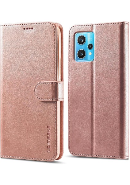 Realme 9 Pro Buzağı Doku Için Kılıf ile Yatay Çevir Deri Kılıf Kartı (Yurt Dışından)