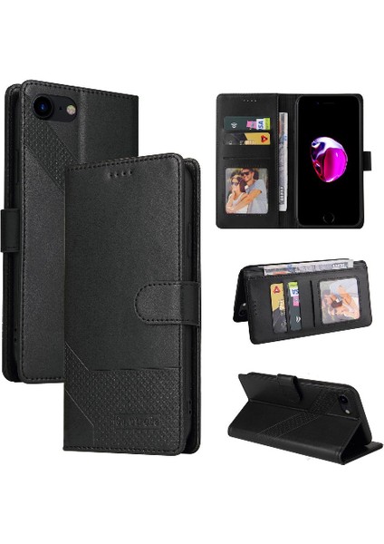 Iphone 7/8 Kickstand Premium Deri Üç Kart Yuvaları Için Flip Case (Yurt Dışından)