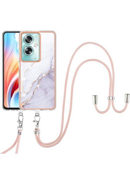 Oppo A2 5g Için Kılıf Anti-Scratch Yumuşak Tampon Crossbody Kordon Askısı Mermer (Yurt Dışından)