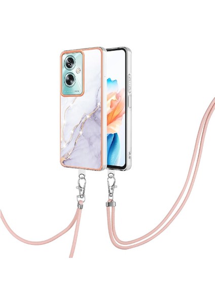 Oppo A2 5g Için Kılıf Anti-Scratch Yumuşak Tampon Crossbody Kordon Askısı Mermer (Yurt Dışından) modelleri