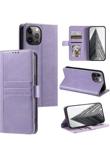 Iphone 12/12 Pro Kickstand 6 Kart Yuvaları Pu Deri Cüzdan Için Flip Case (Yurt Dışından)