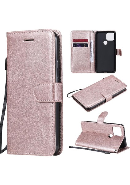 Google Piksel 5 Iş Cüzdan Telefon Kılıfı Için Flip Case Klasik Katı Yüksek (Yurt Dışından)