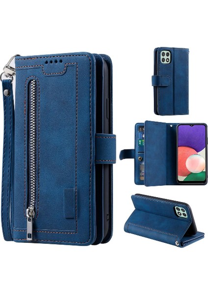 Samsung Galaxy A22 5g Cüzdan 9 Kart Yuvaları Kickstand Pu Için Flip Case (Yurt Dışından) indirimleri