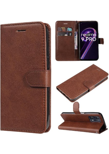 Realme 9 Pro Klasik Düz Renk Için Flip Case ile Yüksek Kaliteli Deri (Yurt Dışından)