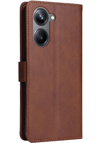 Kart Yuvası ile Realme 10 Pro Artı 5g Klasik Düz Renk Için Flip Case (Yurt Dışından)