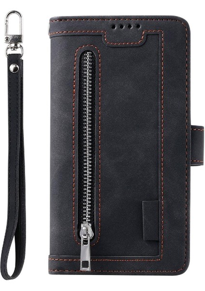 Iphone 14 Için Flip Case Pro Max Kickstand Cüzdan Kordon Pu Deri 9 (Yurt Dışından)