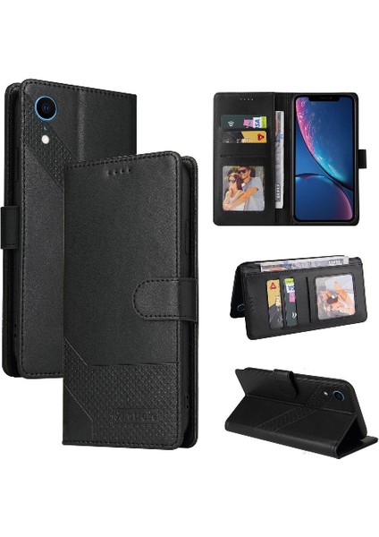 Iphone Xr Kickstand Üç Kart Yuvaları Premium Deri Için Flip Case (Yurt Dışından)