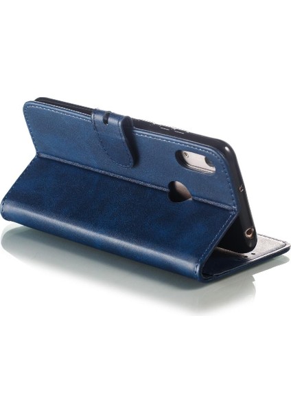 Cüzdan Kılıf Için Huawei Y6 2019 Kabartmalı Kart Tutucu Kickstand Tüm Yuvarlak (Yurt Dışından)