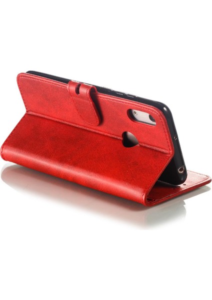 Cüzdan Kılıf Için Huawei Y6 2019 Kabartmalı Kart Tutucu Kickstand Tüm Yuvarlak (Yurt Dışından)