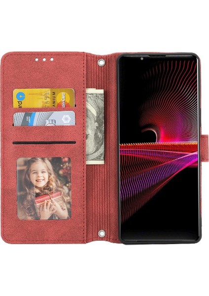 Sony Xperia 1 V Pu Deri Cüzdan Kılıf Için Flip Case Manyetik Kapatma (Yurt Dışından)