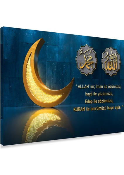 Allah ve Muhammed Lafzı Kanvas Tablo indirimleri