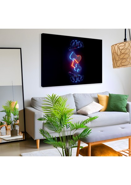 Neon Oyun Kartı Kanvas Tablo fiyatları