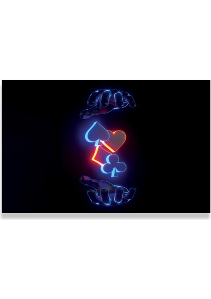 Neon Oyun Kartı Kanvas Tablo fırsatları