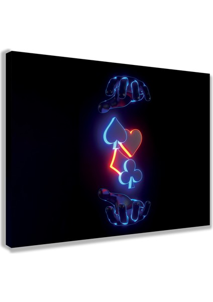 Neon Oyun Kartı Kanvas Tablo indirimleri
