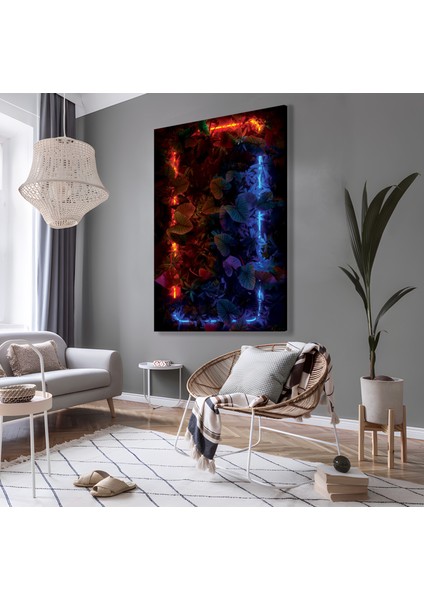 Neon Flower Kanvas Tablo modelleri