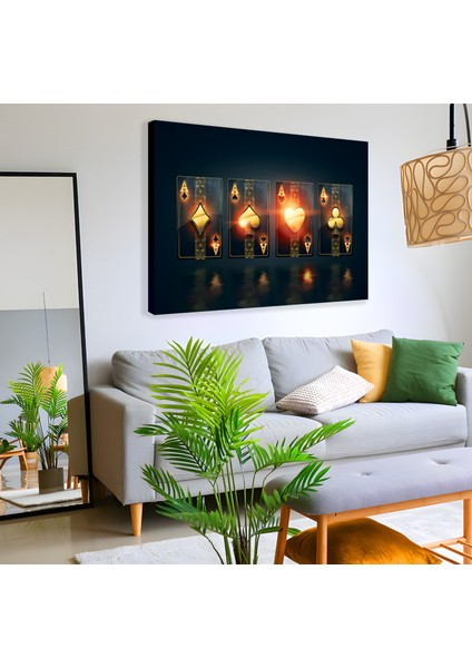Neon Oyun Kartı Kanvas Tablo fiyatları