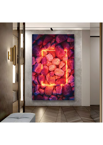Neon Flower Kanvas Tablo
