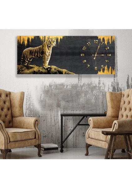 Saatli Kaplan Cam Tablo